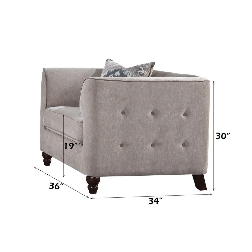 Cyndi - Chair With Pillow - Tan Velvet by Unique Piece Furniture