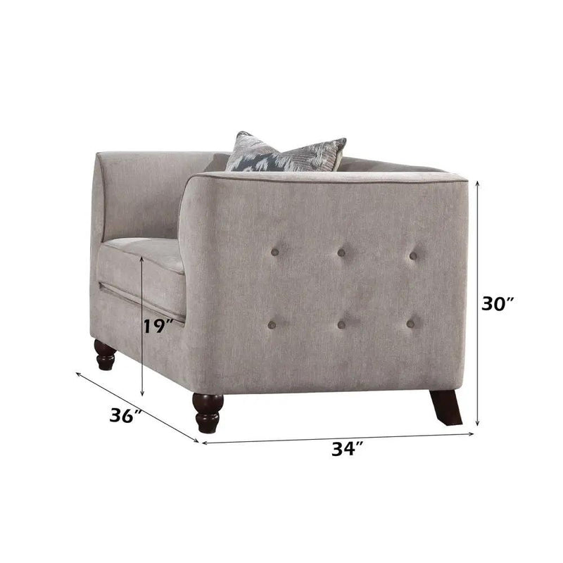 Cyndi - Chair With Pillow - Tan Velvet by Unique Piece Furniture