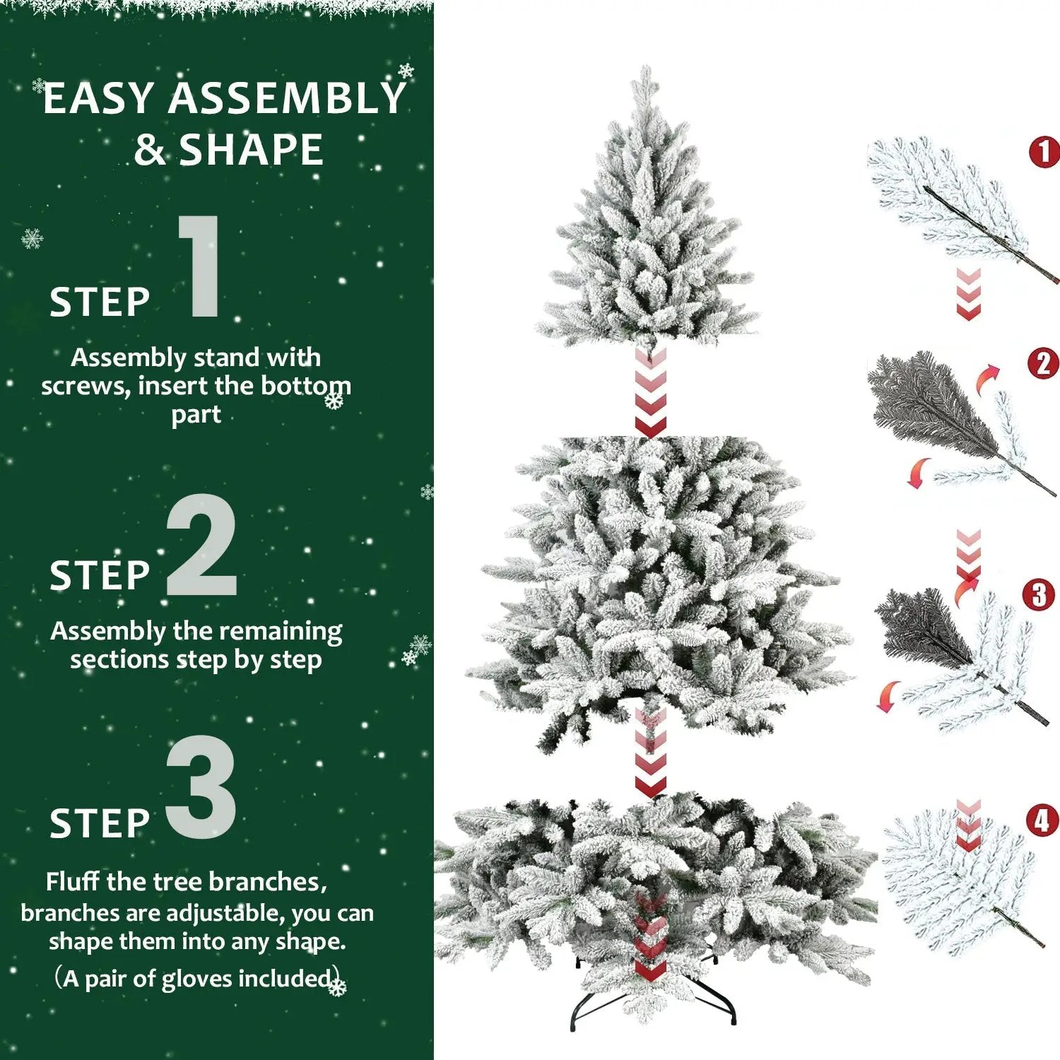 5ft Flocked Christmas Tree with 768 Tips by HouseOfZazla