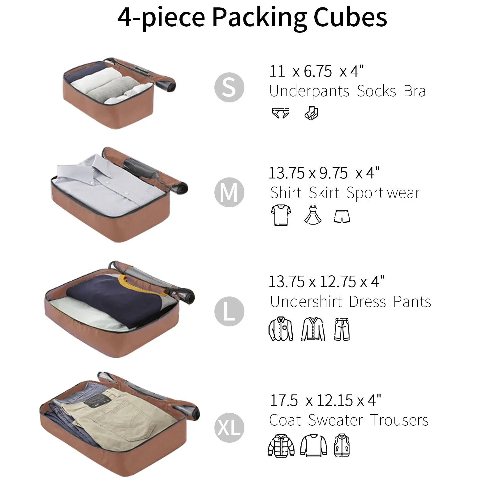 4 Piece Luggage Suitcase Set, Hard Shell Lightweight Expandable Travel Luggage With 4 Packing Cubes by HouseOfZazla