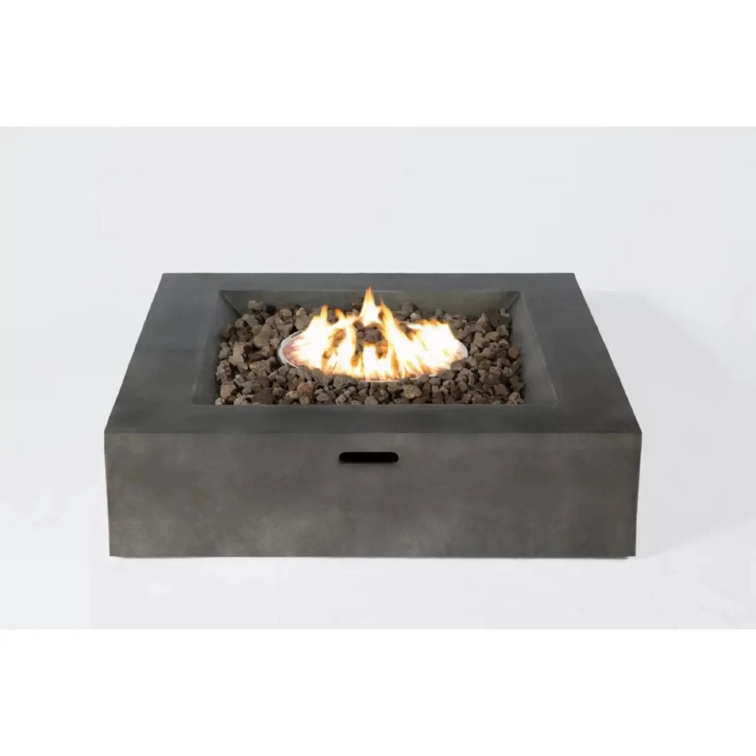 Rattan Wicker Patio Set With Cushions And Concrete Fire Pit by Unique Piece Furniture