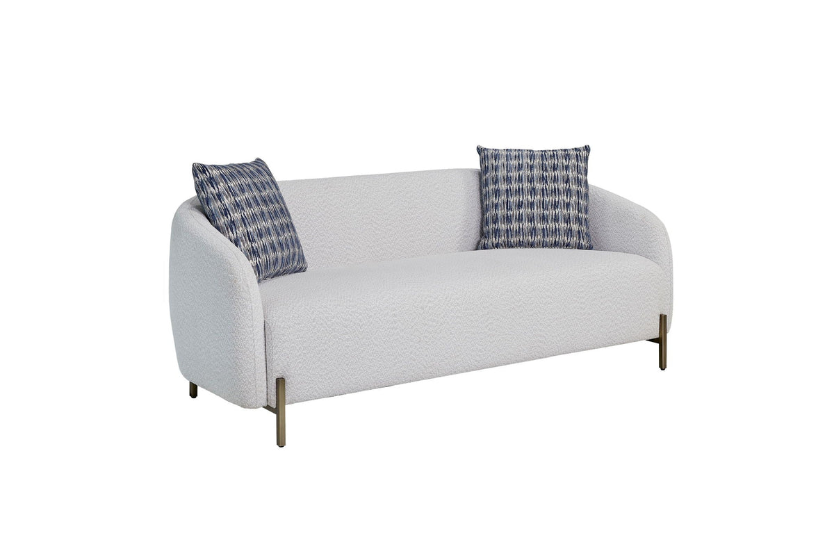 Rounded Sofa with Dacron-Wrapped Cushions and Sinuous Springs - White, photo 2 of 5