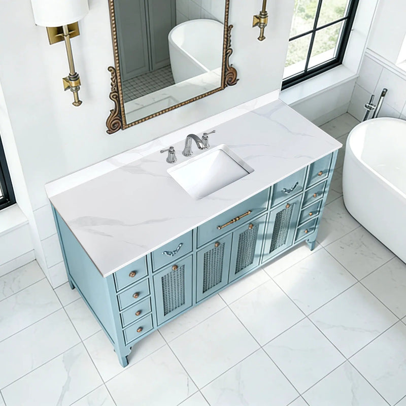 61-Inch Quartz Bathroom Vanity Top by HouseOfZazla