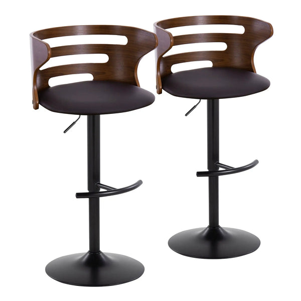 Cosi - Mid Century Modern Adjustable Barstool With Swivel With Rounded T Footrest (Set of 2), photo 2 of 15