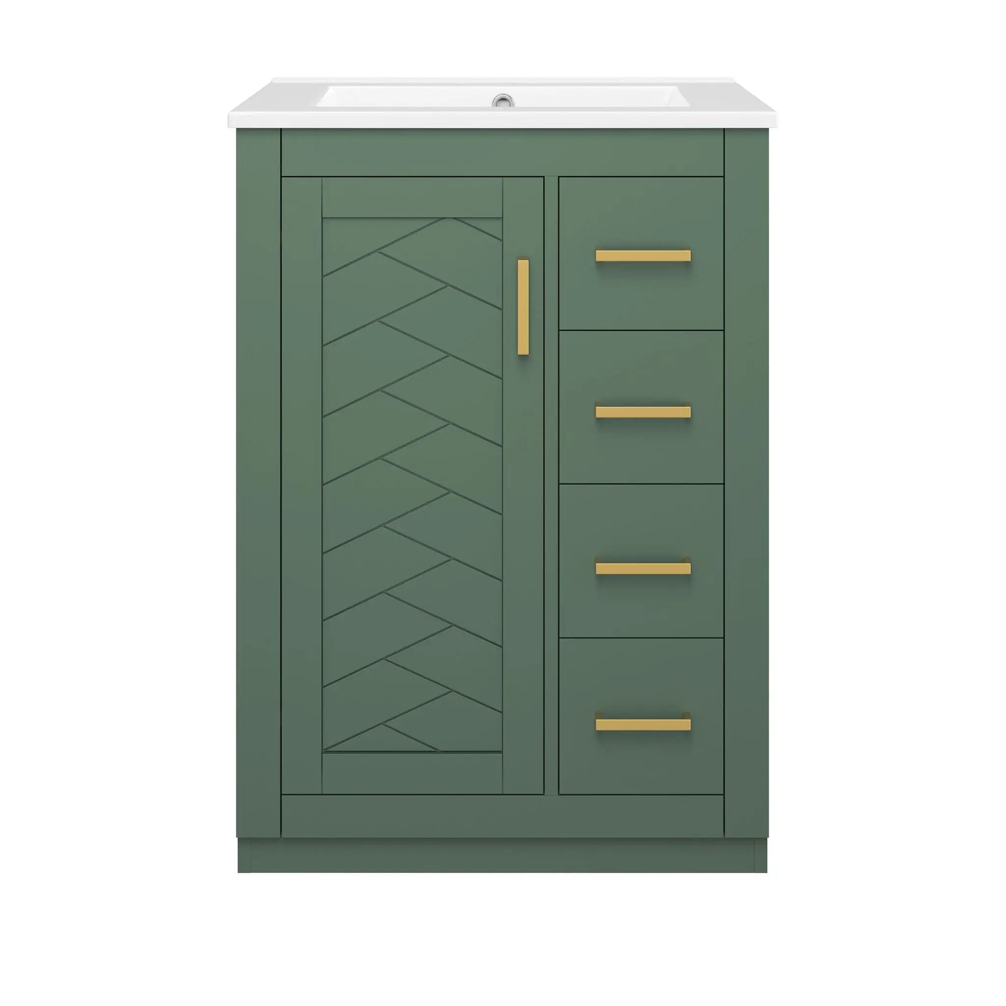Modern Bathroom Vanity With 1 Door And 3 Drawers by Unique Piece Furniture