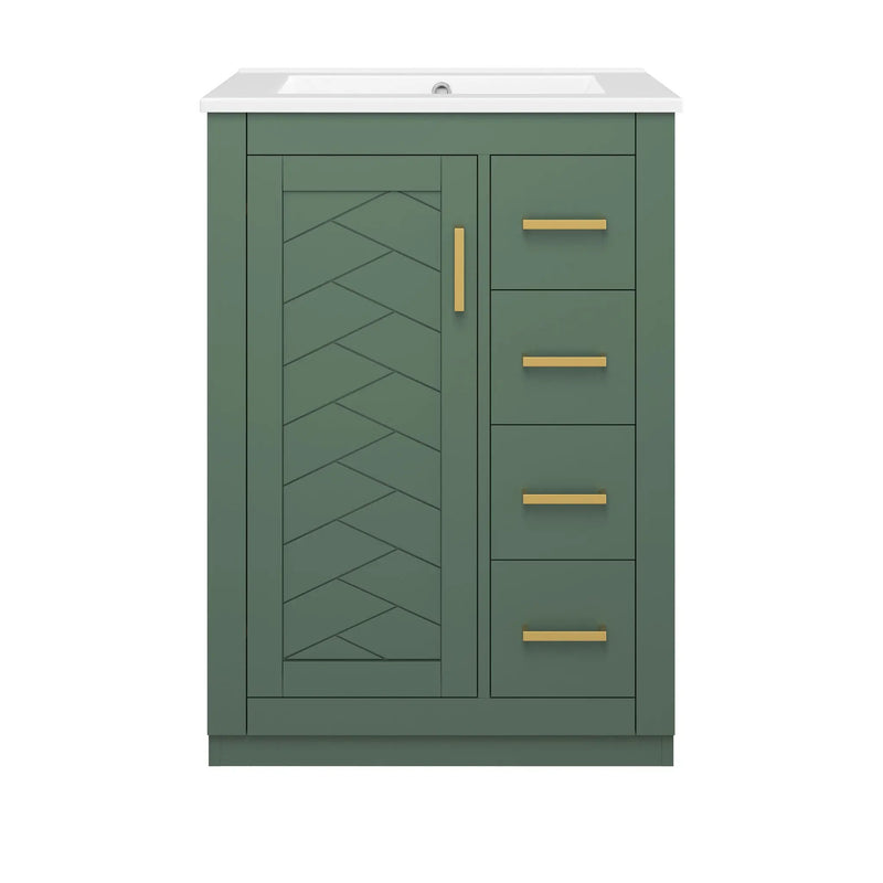 Modern Bathroom Vanity With 1 Door And 3 Drawers by Unique Piece Furniture