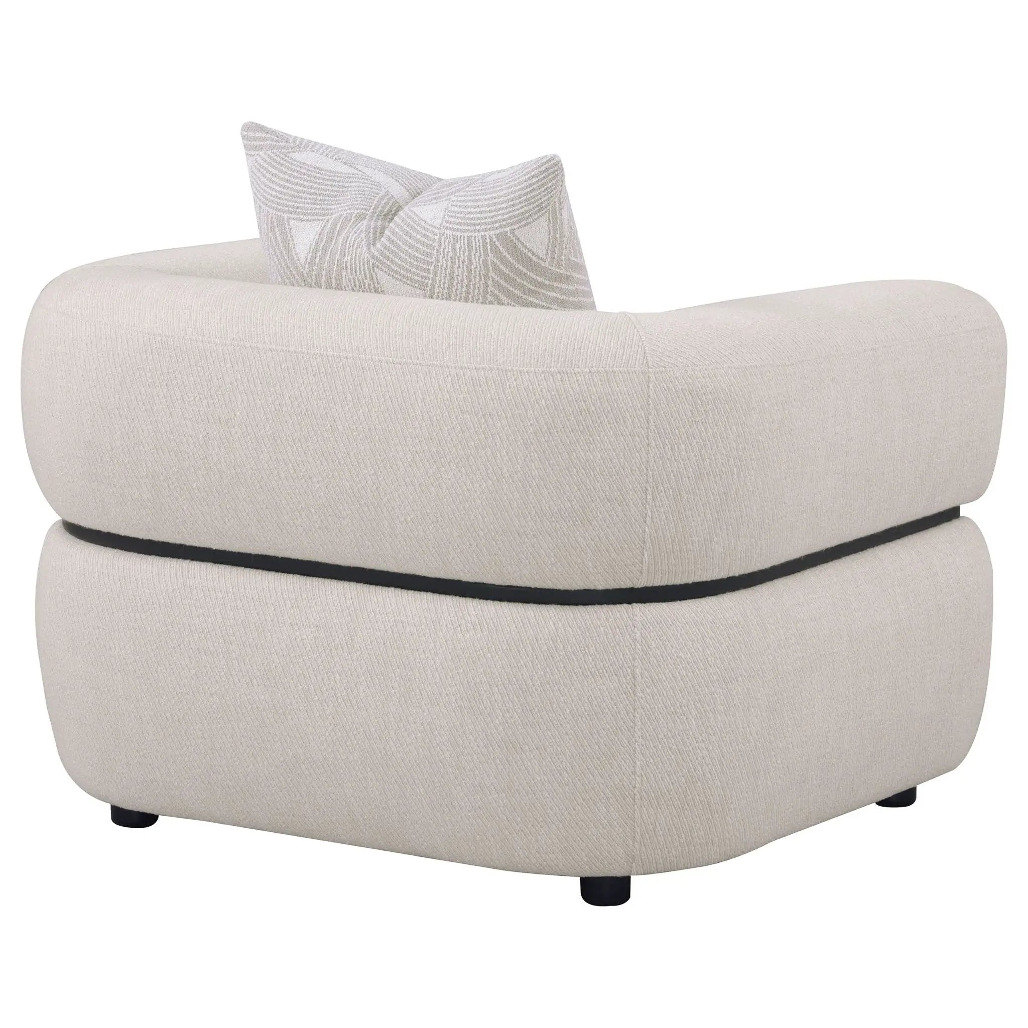 Jeanette Fabric Upholstered Round Arm Accent Chair Beige by Unique Piece Furniture