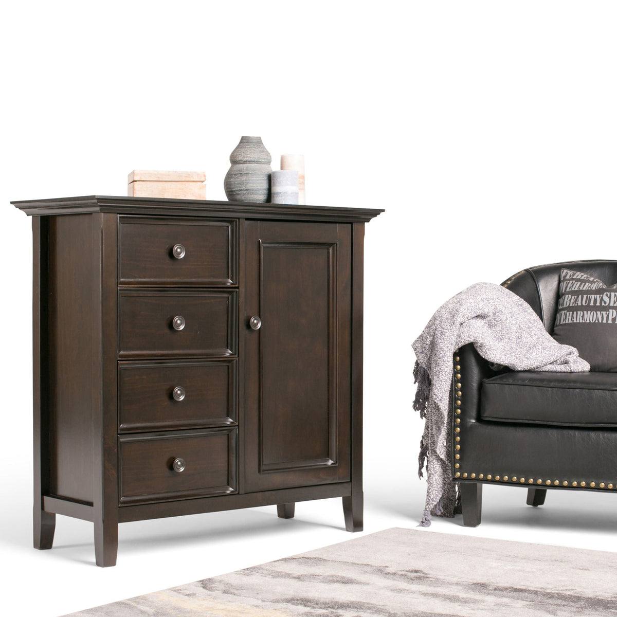 Handcrafted Medium Storage Cabinet with Adjustable Shelves - Dark Brown, Light Brown, Black, White, photo 7 of 32