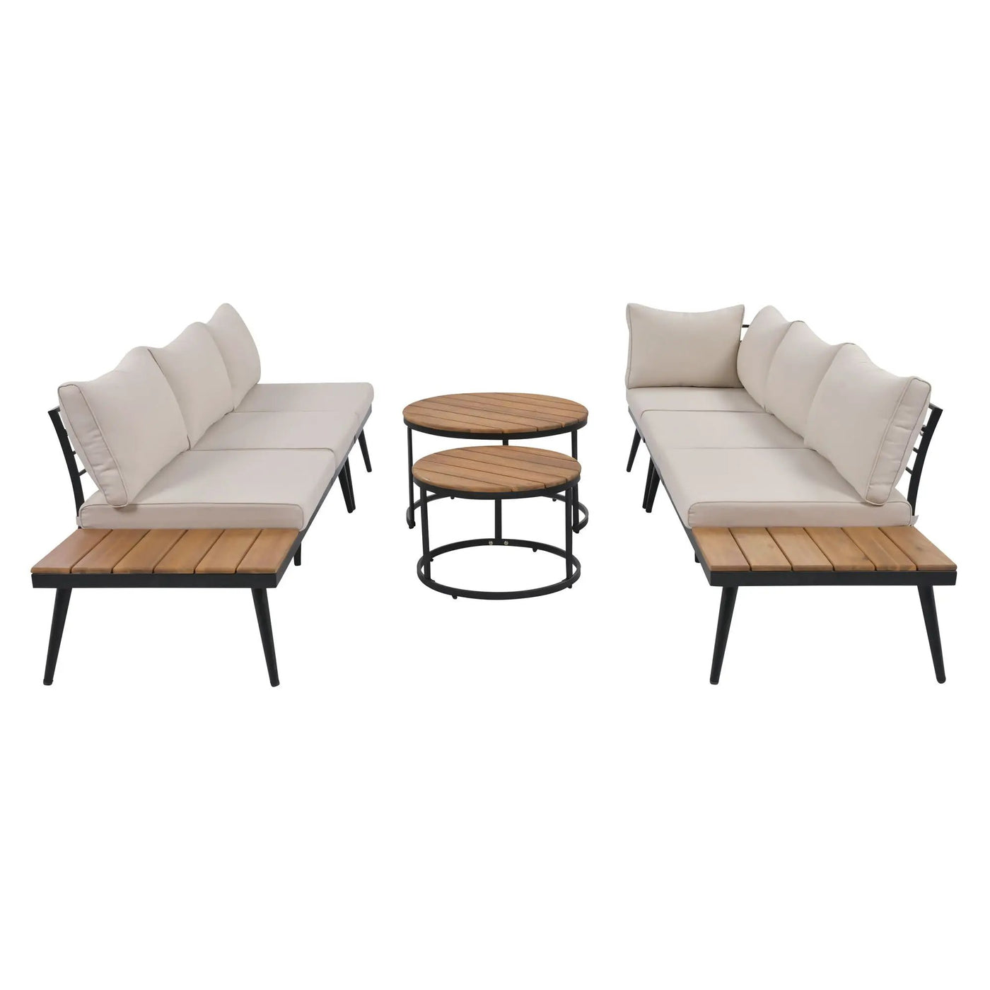 Modern Outdoor Sectional Sofa Set With Nesting Coffee Tables by HouseOfZazla