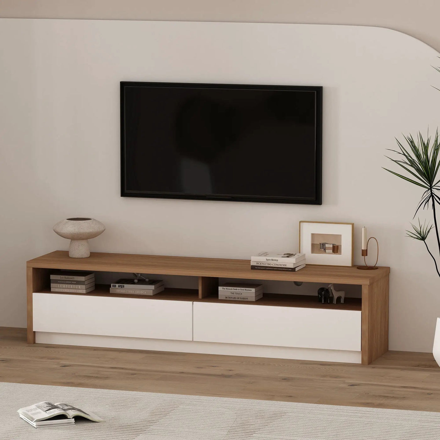 Duncan - TV Stand With Full Extension Drawers by HouseOfZazla