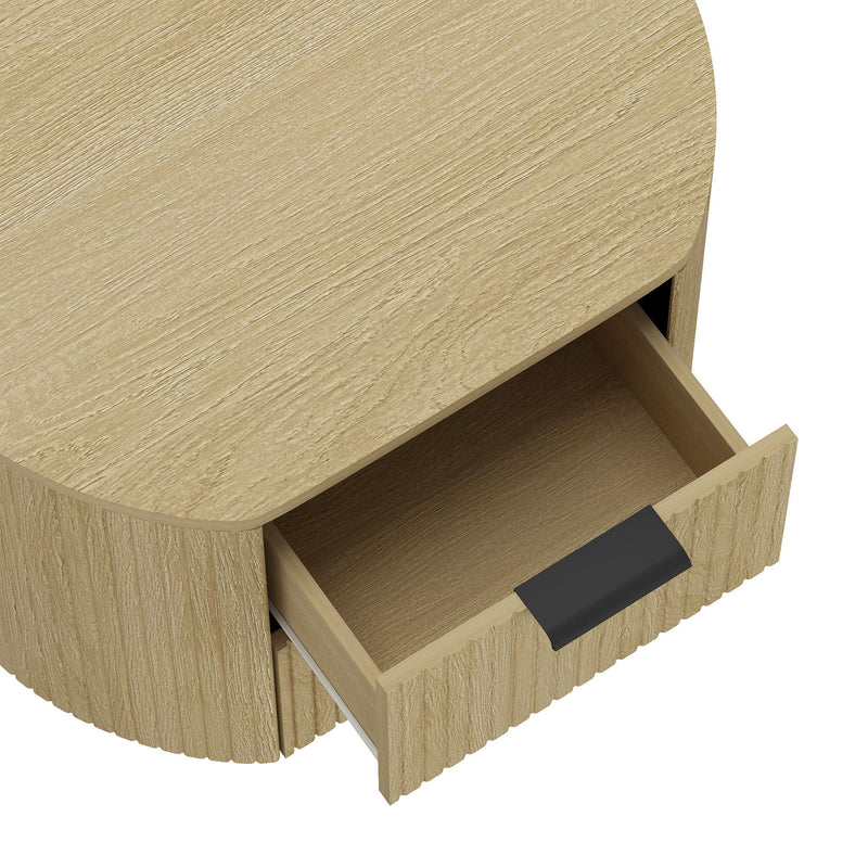 Olivia - Nightstand With 2 Drawers - Oak by HouseOfZazla