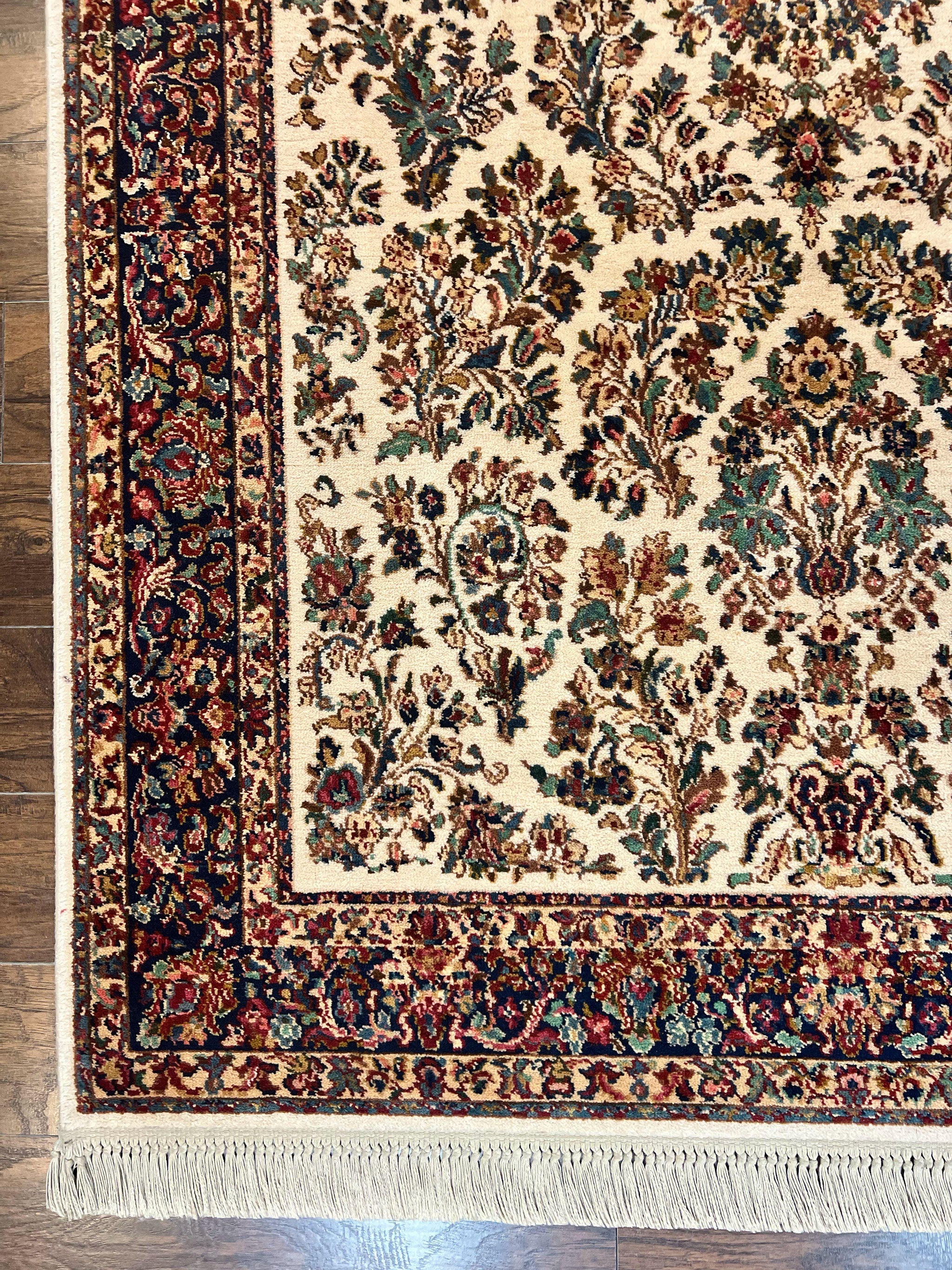 Karastan Rug 5.9 x 9, Ivory Sarouk #760, Wool Vintage Original Collection 700 Series by Jewel Rugs