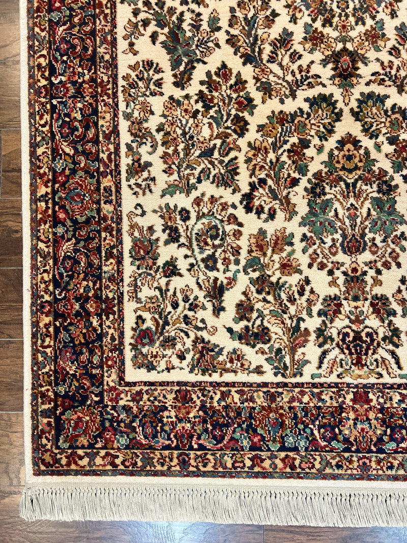 Karastan Rug 5.9 x 9, Ivory Sarouk #760, Wool Vintage Original Collection 700 Series by Jewel Rugs
