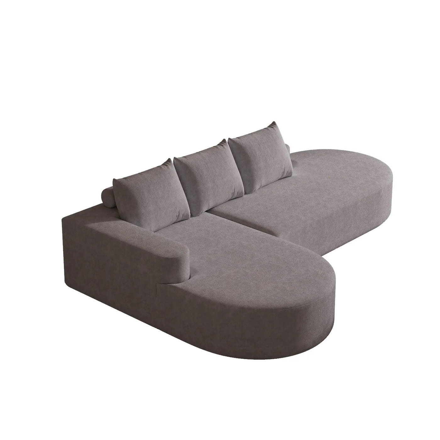 Modern Curved Sofa, L-Shaped Modular Sectional Set With 3 Pillows by HouseOfZazla