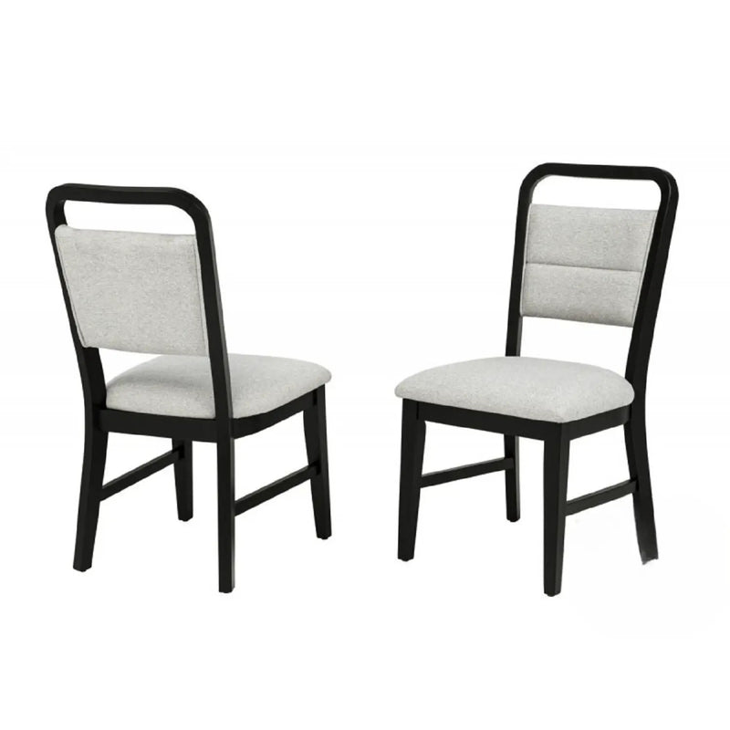 Dining Kitchen Side Chair With Curved Back Design (Set of 2) - Black / Gray by HouseOfZazla