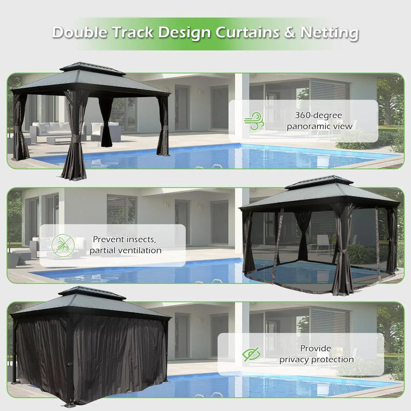 10'x14' Hardtop Gazebo with Resin Roof by HouseOfZazla