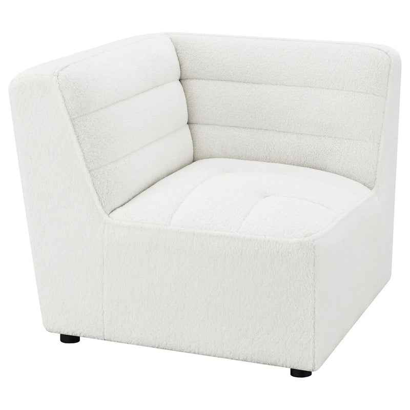 Nevve - 6 Piece Upholstered Tufted Sectional - Ivory by HouseOfZazla