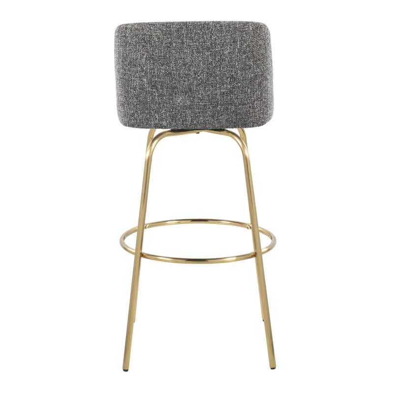 Toriano - Contemporary Fixed Height Barstool With Swivel With Round Footrest (Set of 2) by Unique Piece Furniture
