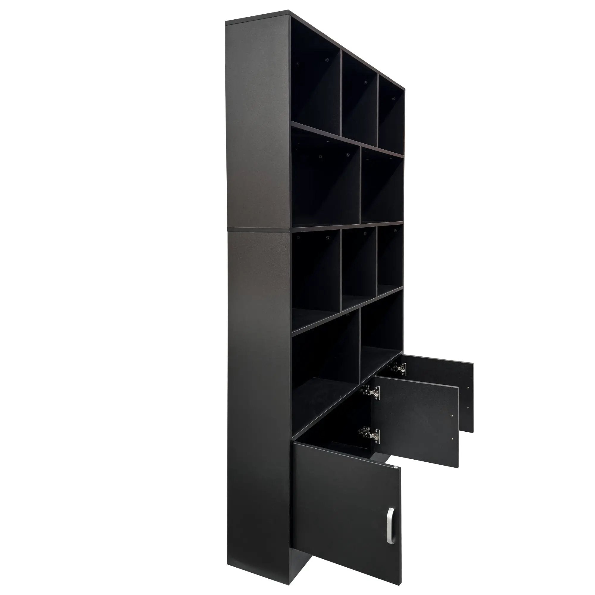 70.87" Tall Bookshelf with 10 Cubes and 3 Doors by HouseOfZazla