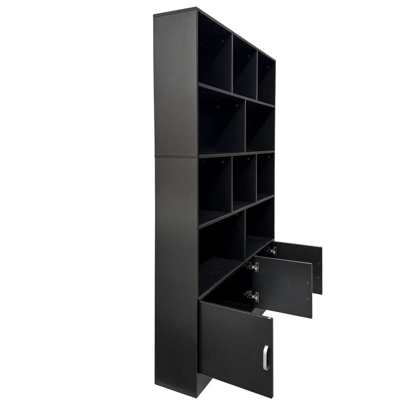 70.87" Tall Bookshelf with 10 Cubes and 3 Doors by HouseOfZazla