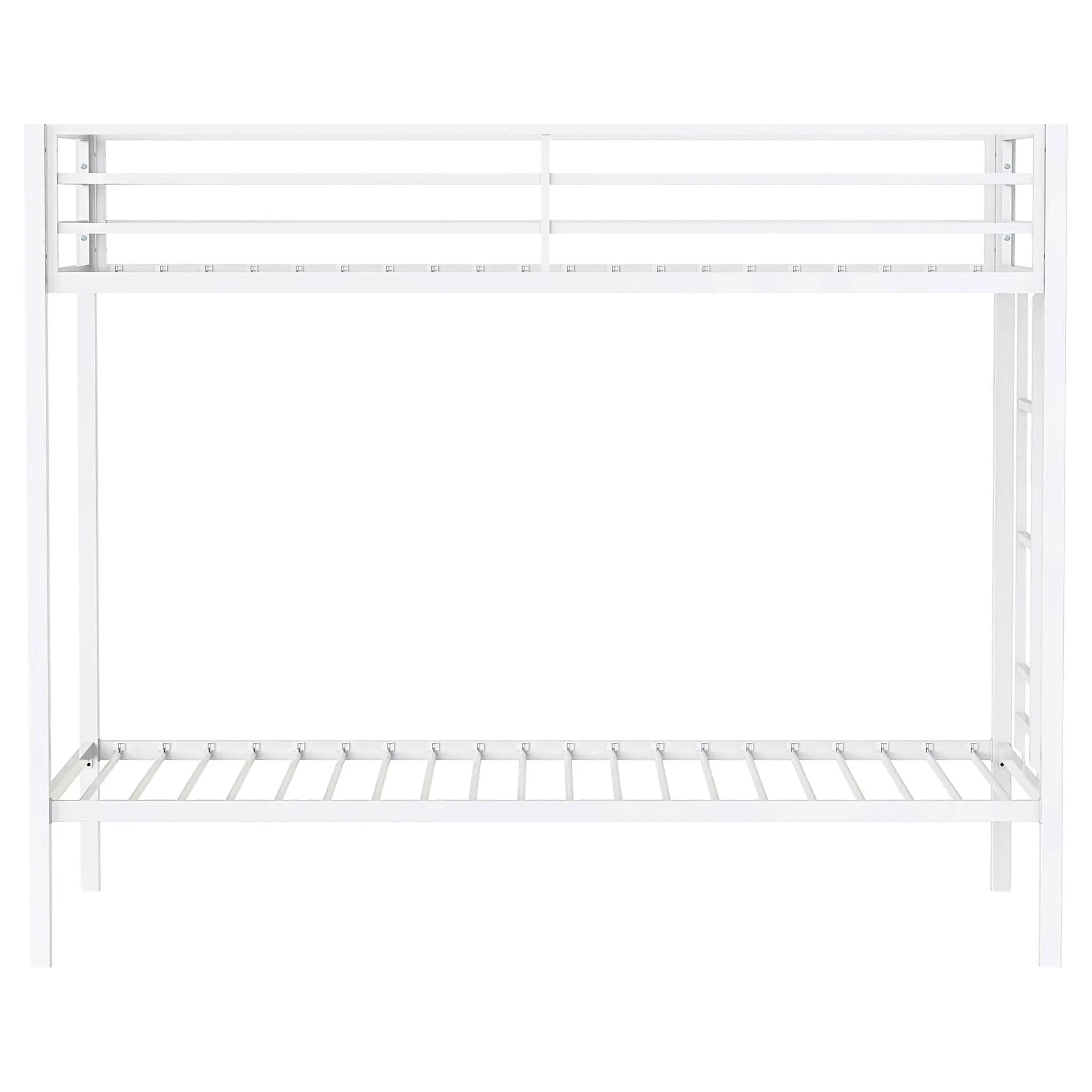 Alevera Metal Twin Over Twin Bunk Bed with Ladder White by Unique Piece Furniture