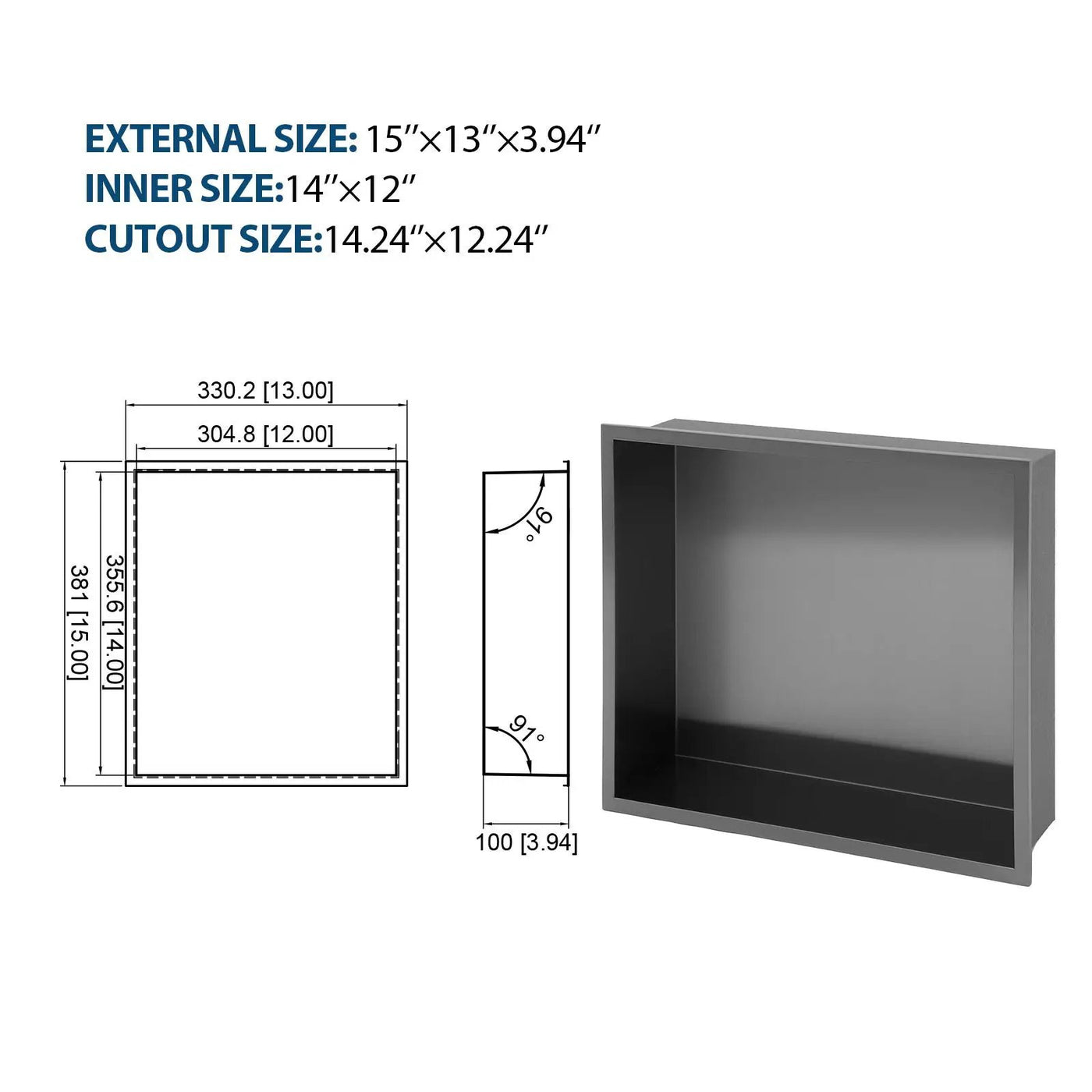 Stainless Steel Shower Niche With Seamless Design For Bathroom Storage by HouseOfZazla