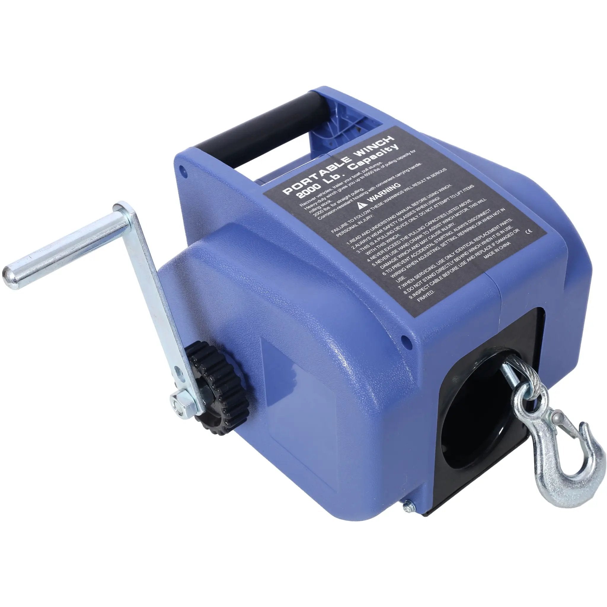 Reversible Electric 12V Trailer Winch For Boats Up To 5000 Lbs, Galvanized Wire Rope Casing - Blue by HouseOfZazla