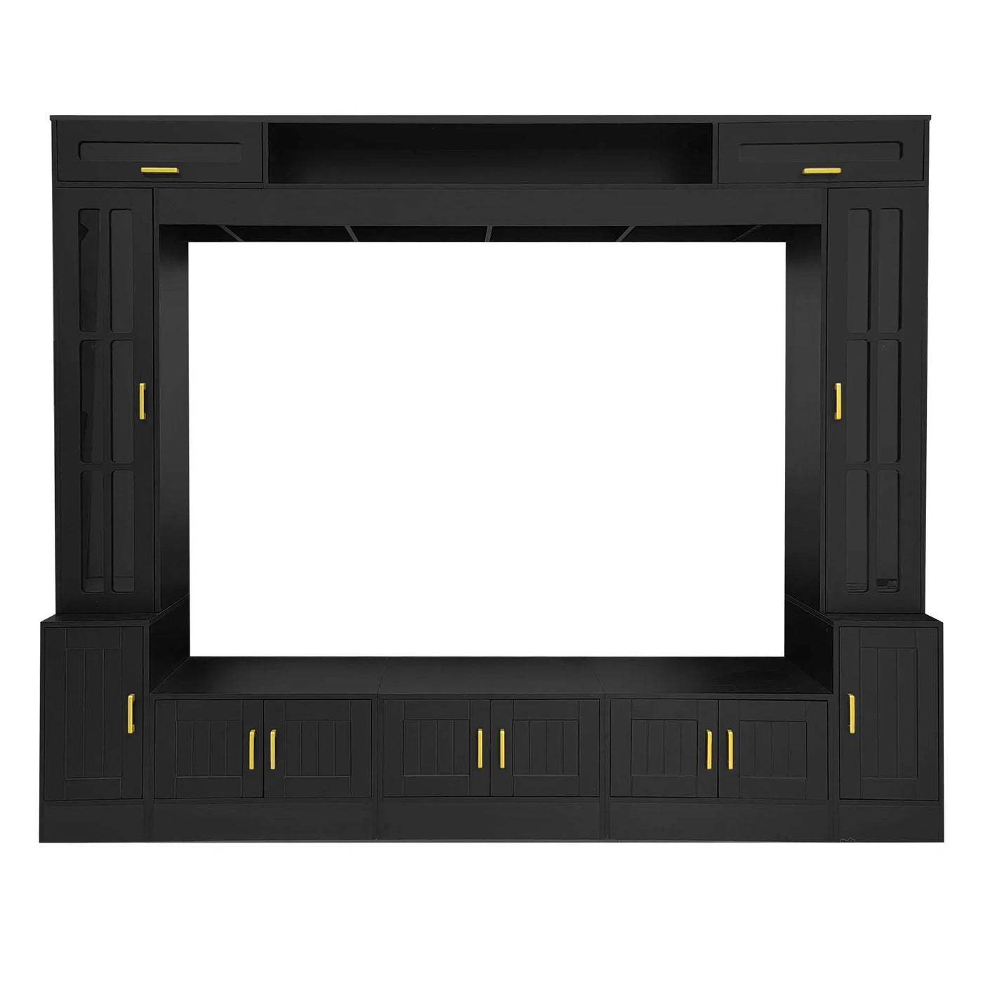 Wall Unit Entertainment Center With Bookshelves For TVs Up to 80" by HouseOfZazla