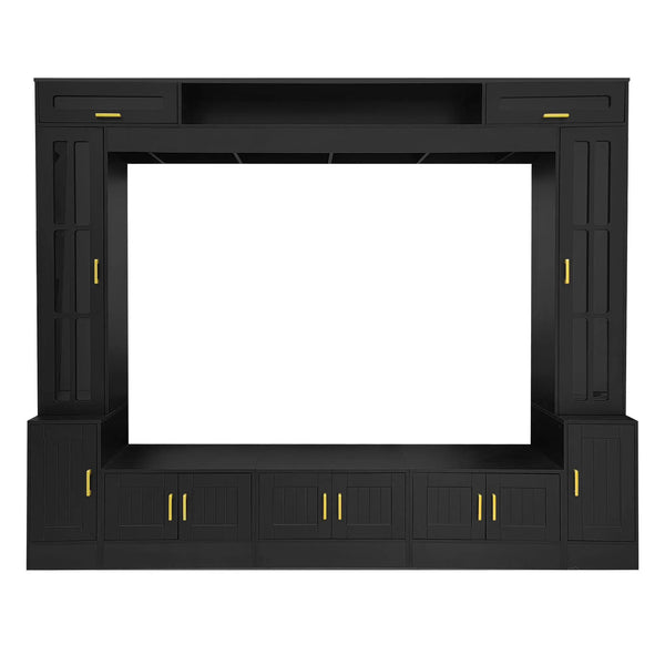 Wall Unit Entertainment Center With Bookshelves For TVs Up to 80"