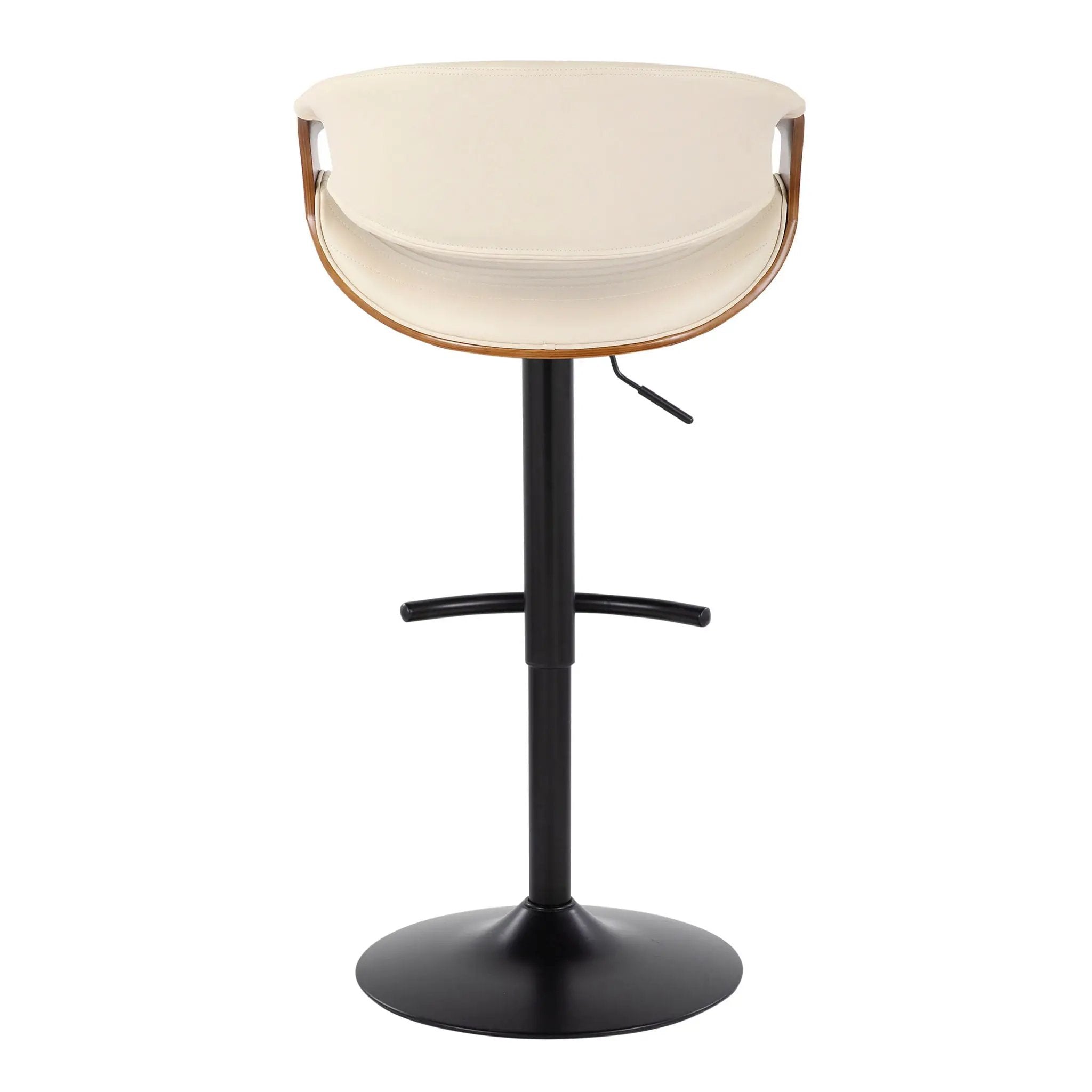Symphony - Mid Century Modern Adjustable Barstool With Swivel With Rounded T Footrest (Set of 2) by Unique Piece Furniture