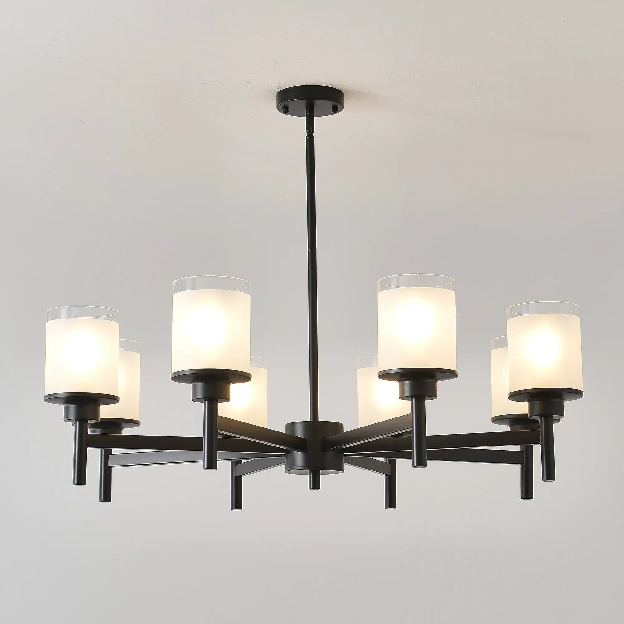 8-Light Frosted Glass Farmhouse Chandelier by HouseOfZazla