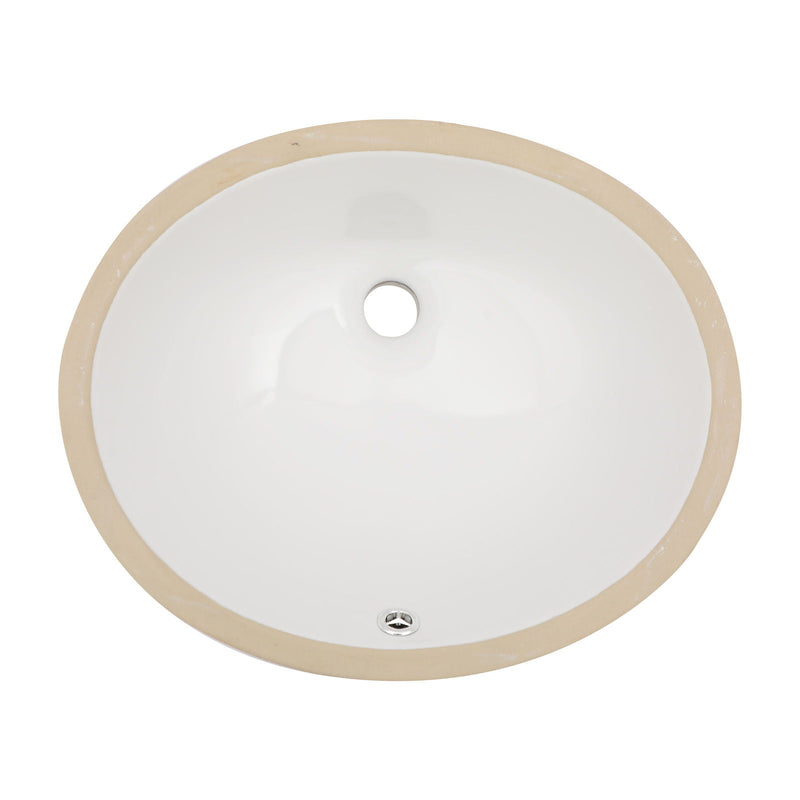 Elegant Ceramic Oval Undermount Bathroom Sink With Overflow by HouseOfZazla