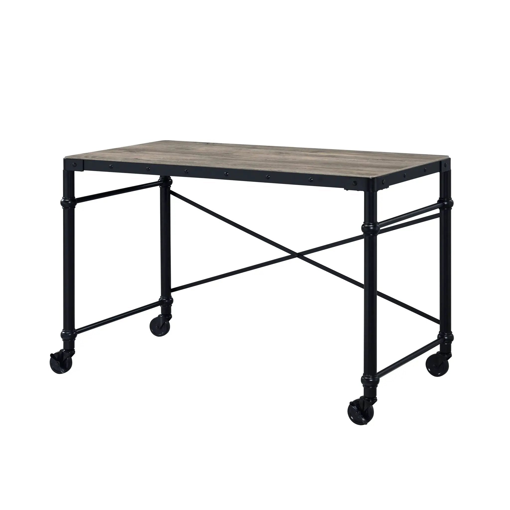 Oklarth - Rustic Writing Desk - Black / Oak by Unique Piece Furniture
