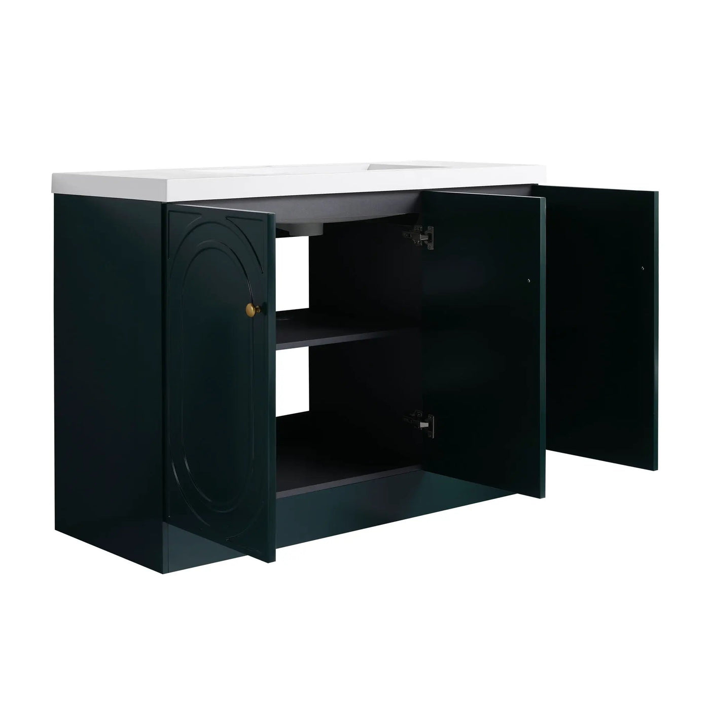 Contemporary Freestanding Bathroom Vanity With Resin Sink & Soft-Close Cabinet Doors by HouseOfZazla