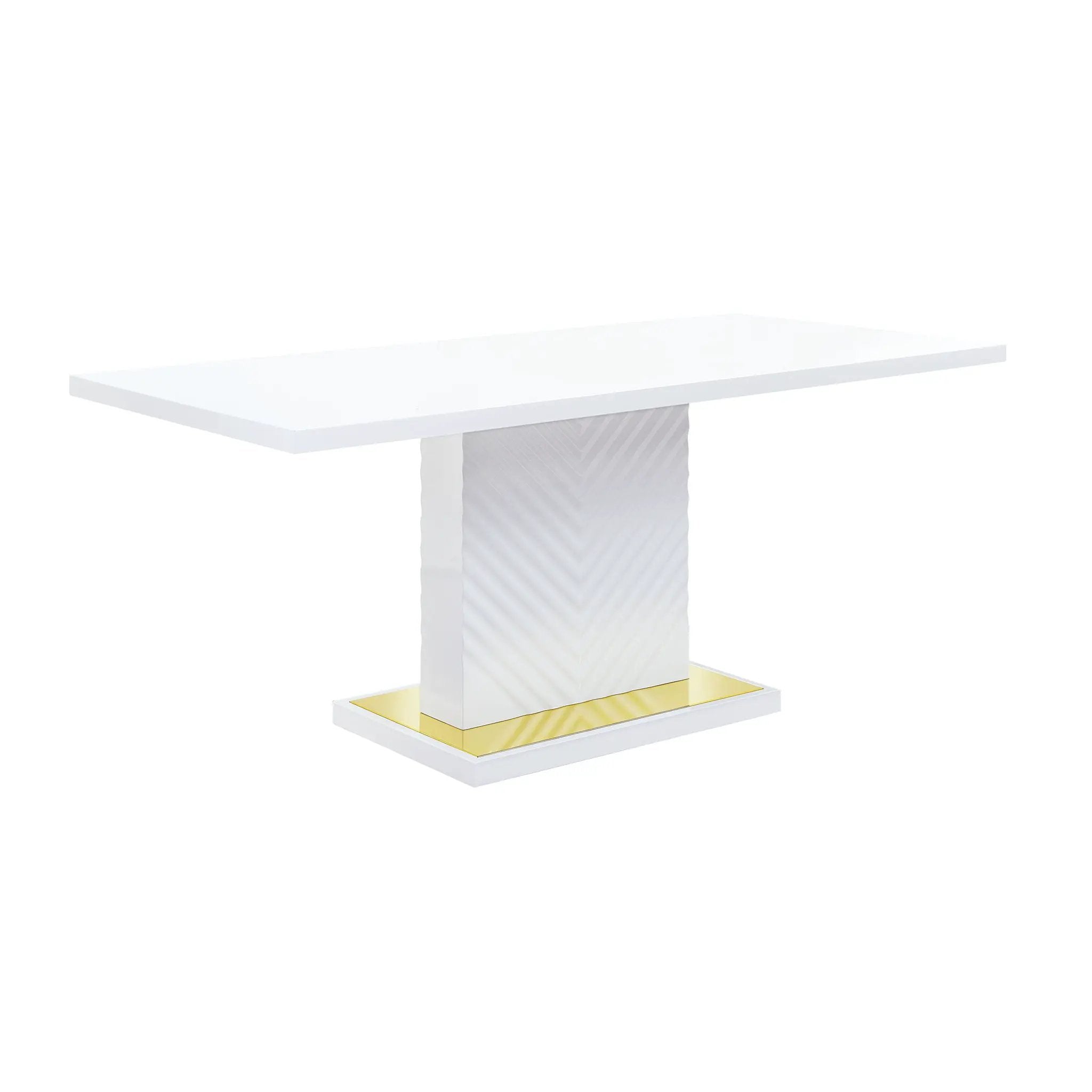Gaines - High Gloss Dining Table With Pedestal Base by HouseOfZazla