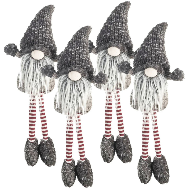 Christmas Gnomes Decorations, Christmas Table Home Ornaments For Holiday Party Gifts (Set of 4) - Gray by Unique Piece Furniture