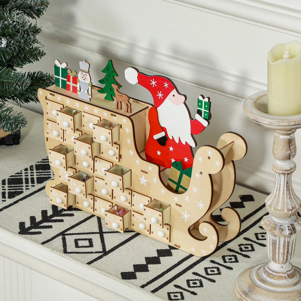 HOMCOM Christmas Advent Calendar with 24 Countdown Drawers by HouseOfZazla