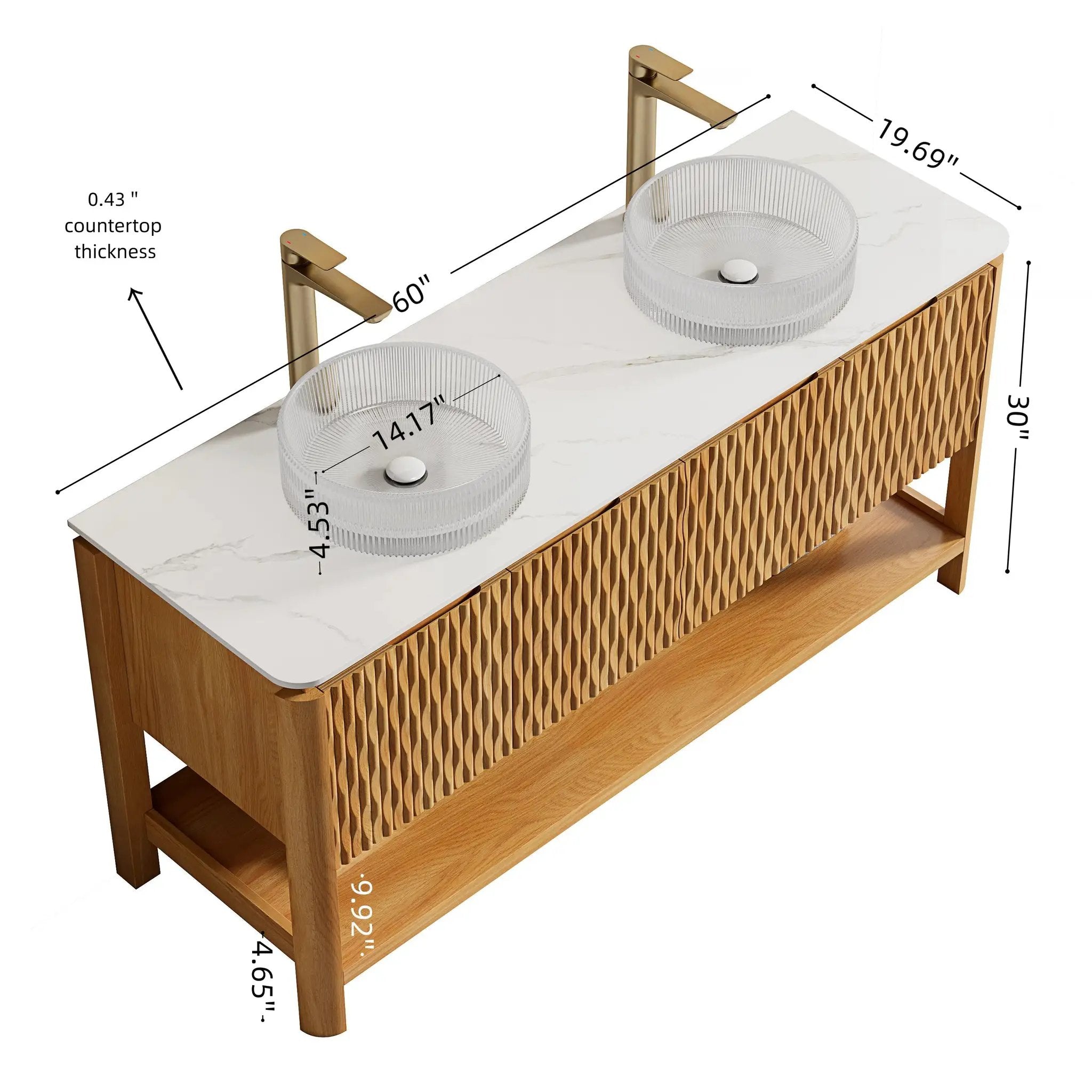 Sharma 60" Bathroom Vanity & Sinks by HouseOfZazla