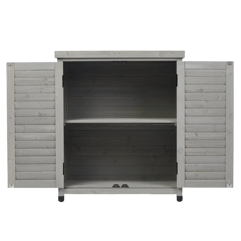 Potting Bench With Storage Cabinet And Metal Table Top For Outdoor by HouseOfZazla