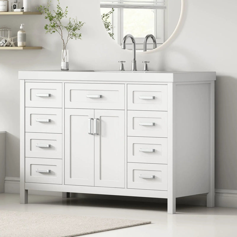 Bathroom Vanity With Sink, 2 Doors & 8 Drawers, Soft Close System by HouseOfZazla