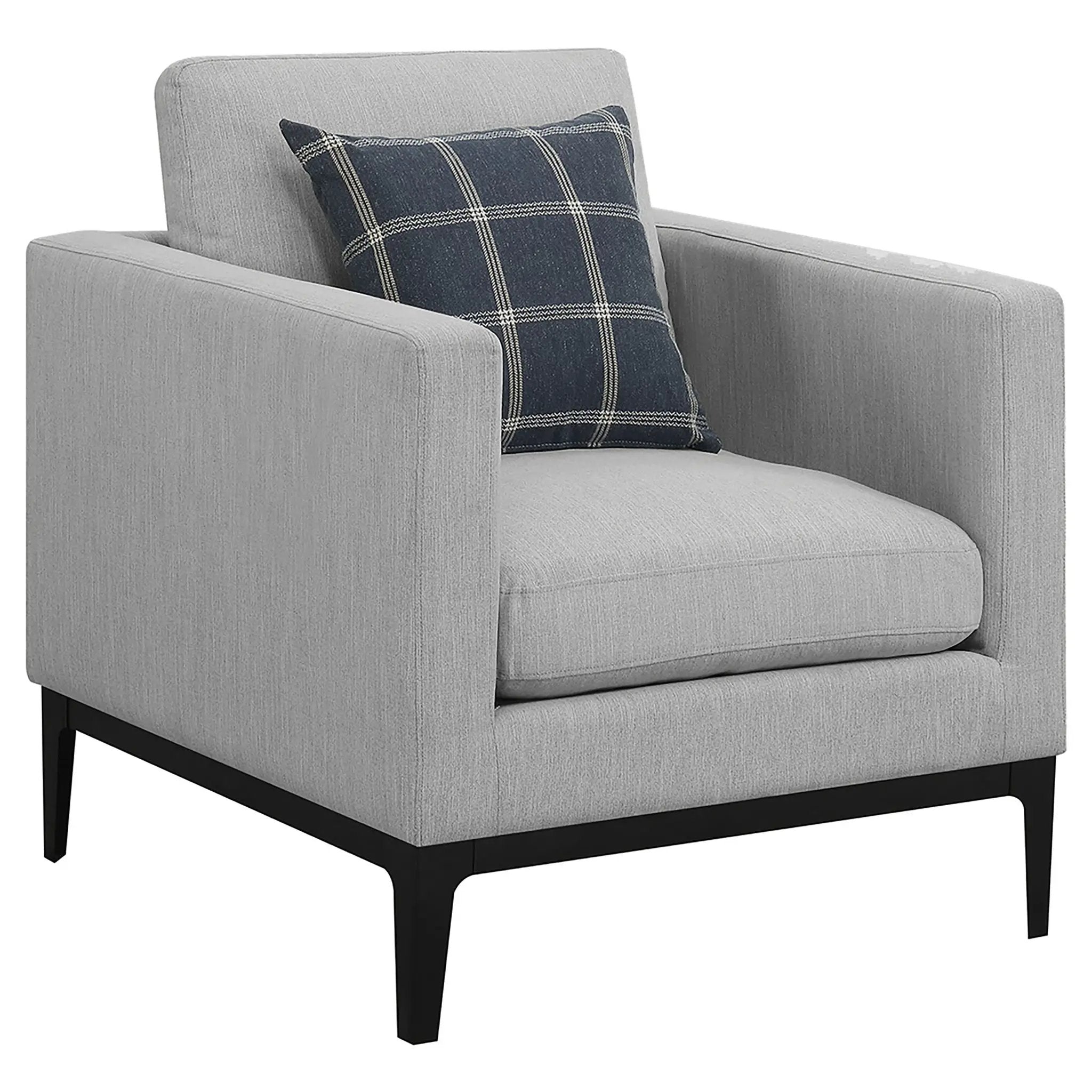 Apperson Upholstered Track Arm Accent Chair Light Grey by Unique Piece Furniture