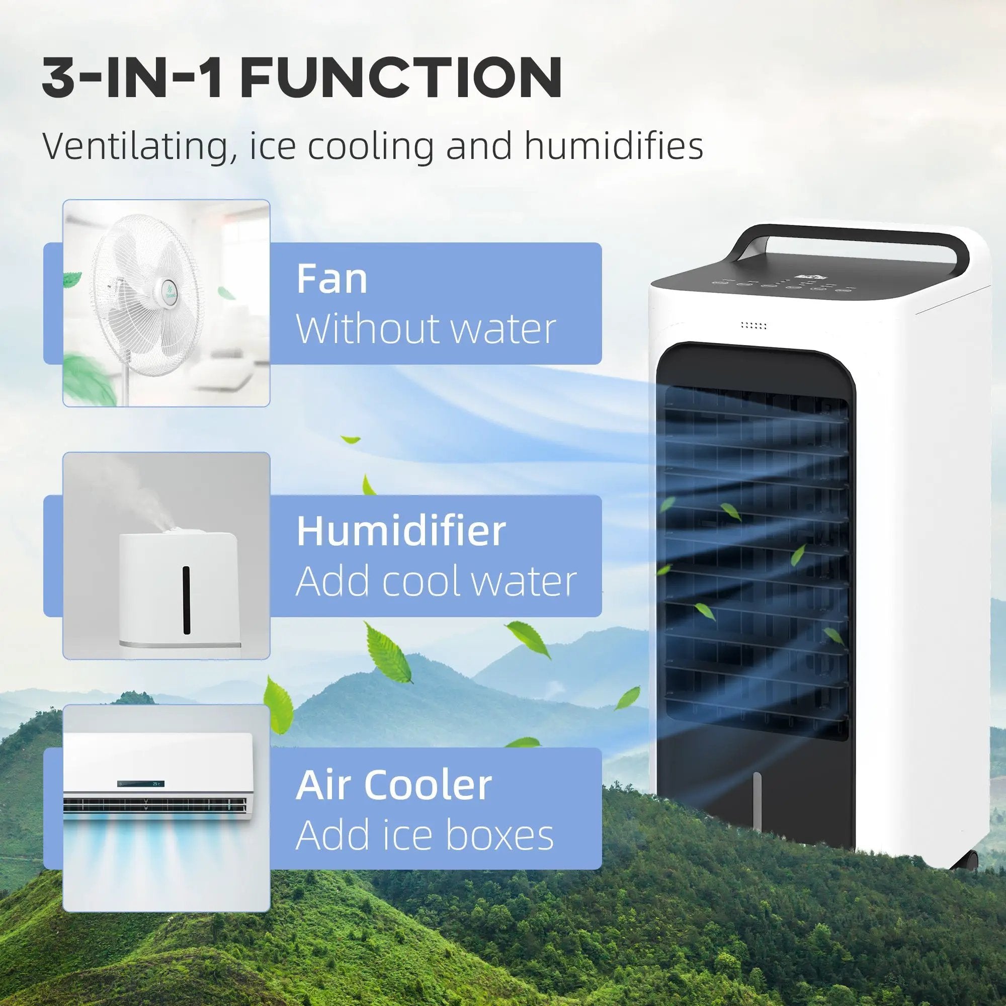 HOMCOM 26" Evaporative Air Cooler with Ice Packs by HouseOfZazla