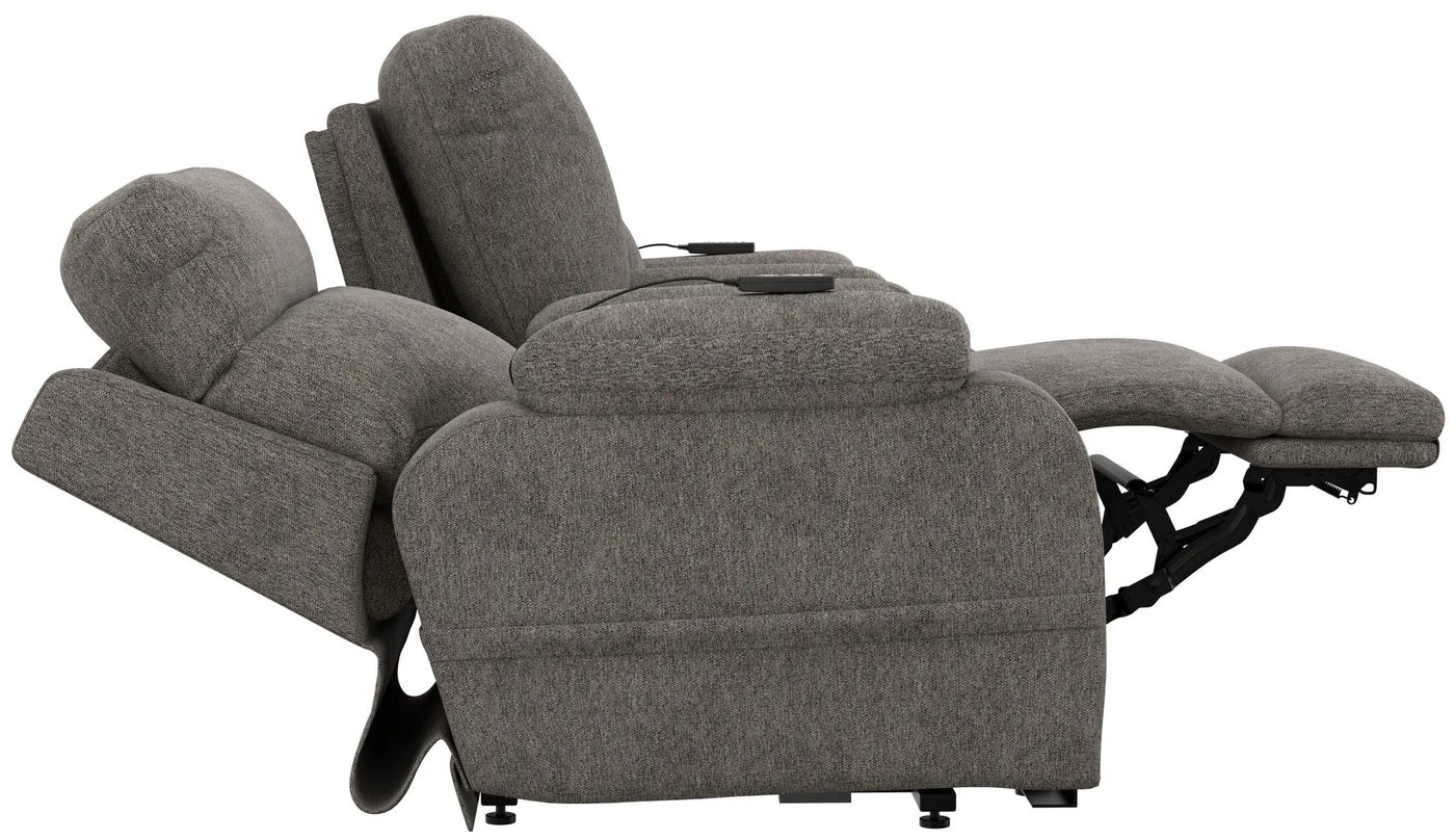 Regenerator - Dual Lift Power Headrest Console Loveseat With CR3 Heat/Massage/Lumbar/Zero Gravity by Unique Piece Furniture