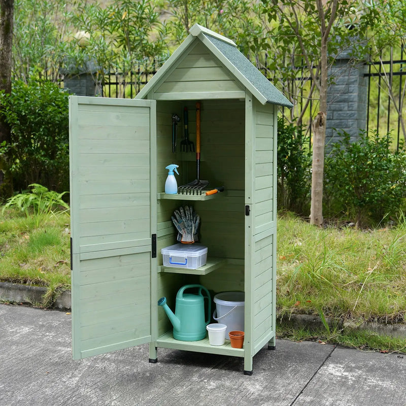 Outdoor Wooden Storage Shed with Lockable Door by HouseOfZazla