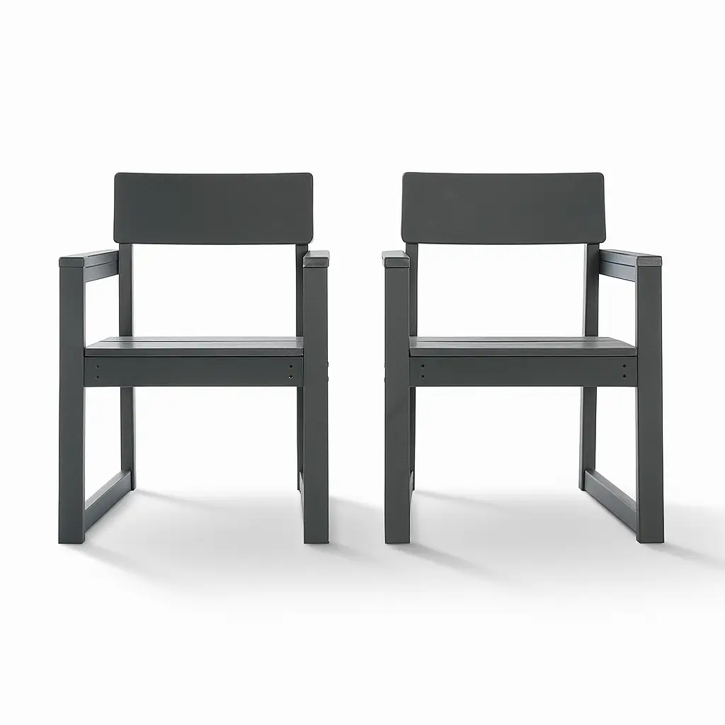 Grey HDPE Outdoor & Garden Armchairs with Backrest by HouseOfZazla