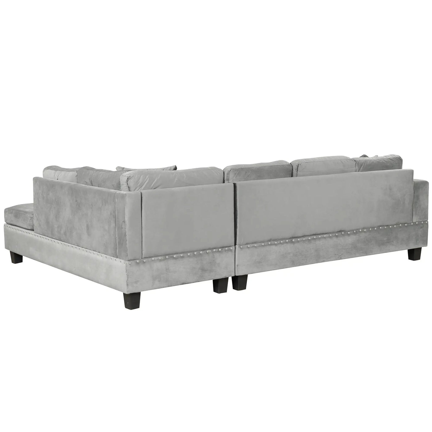 Modern Sectional Sofa With Storage Ottoman, L - Shape Couch With 2 Pillows And Cup Holders by HouseOfZazla