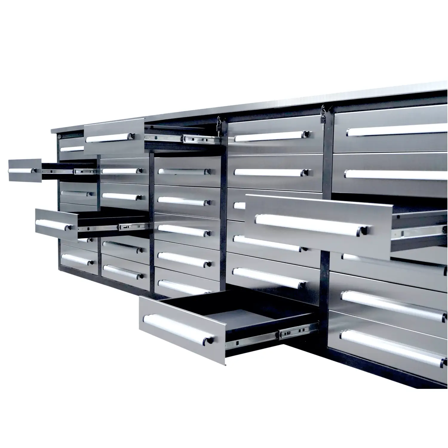 10ft Workbench Storage Cabinet with 30 Drawers by Chery Industrial