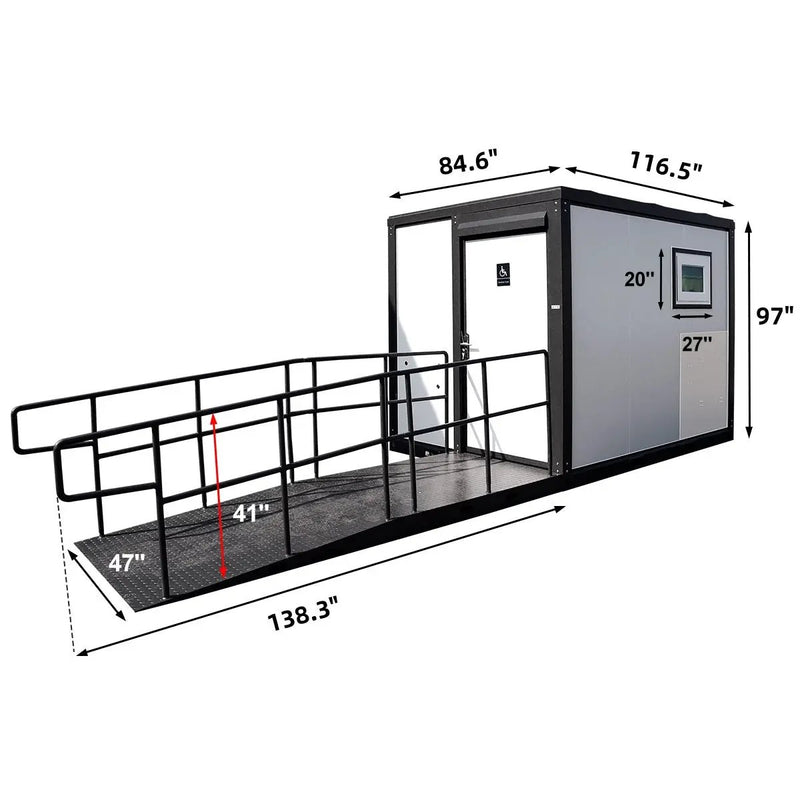 10ft Handicap-Accessible Portable Toilet with Shower by Chery Industrial