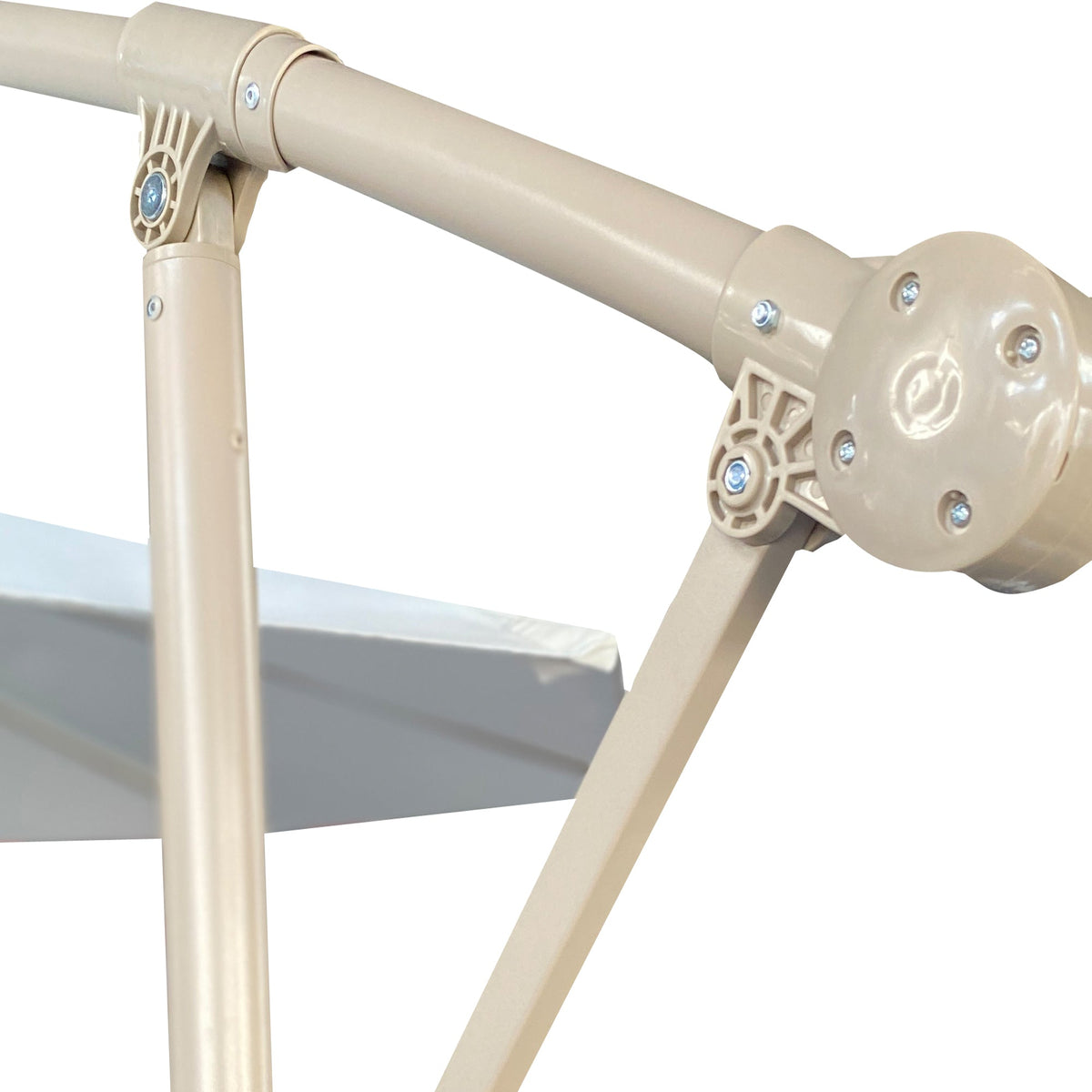 10ft Offset Patio Umbrella with UV-Resistant Fabric - Beige, photo 6 of 7