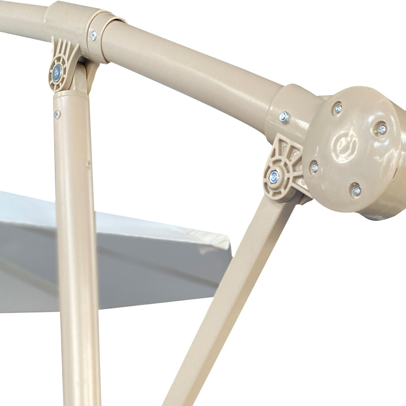 10ft Offset Patio Umbrella with UV-Resistant Fabric - Beige, photo 6 of 7
